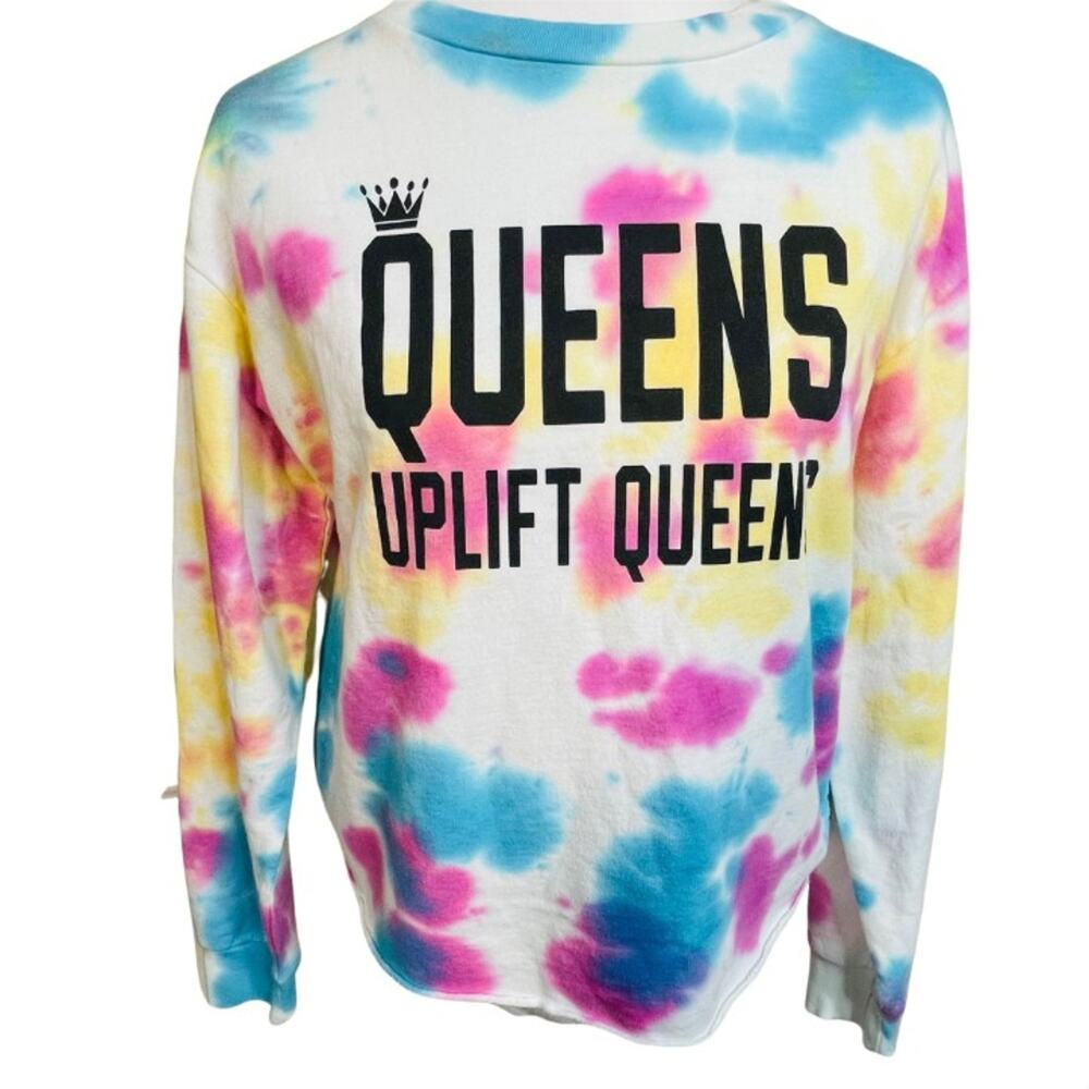 Local Scene Pink Blue Tie-Dye Long Sleeve Shirt Size Medium NWT